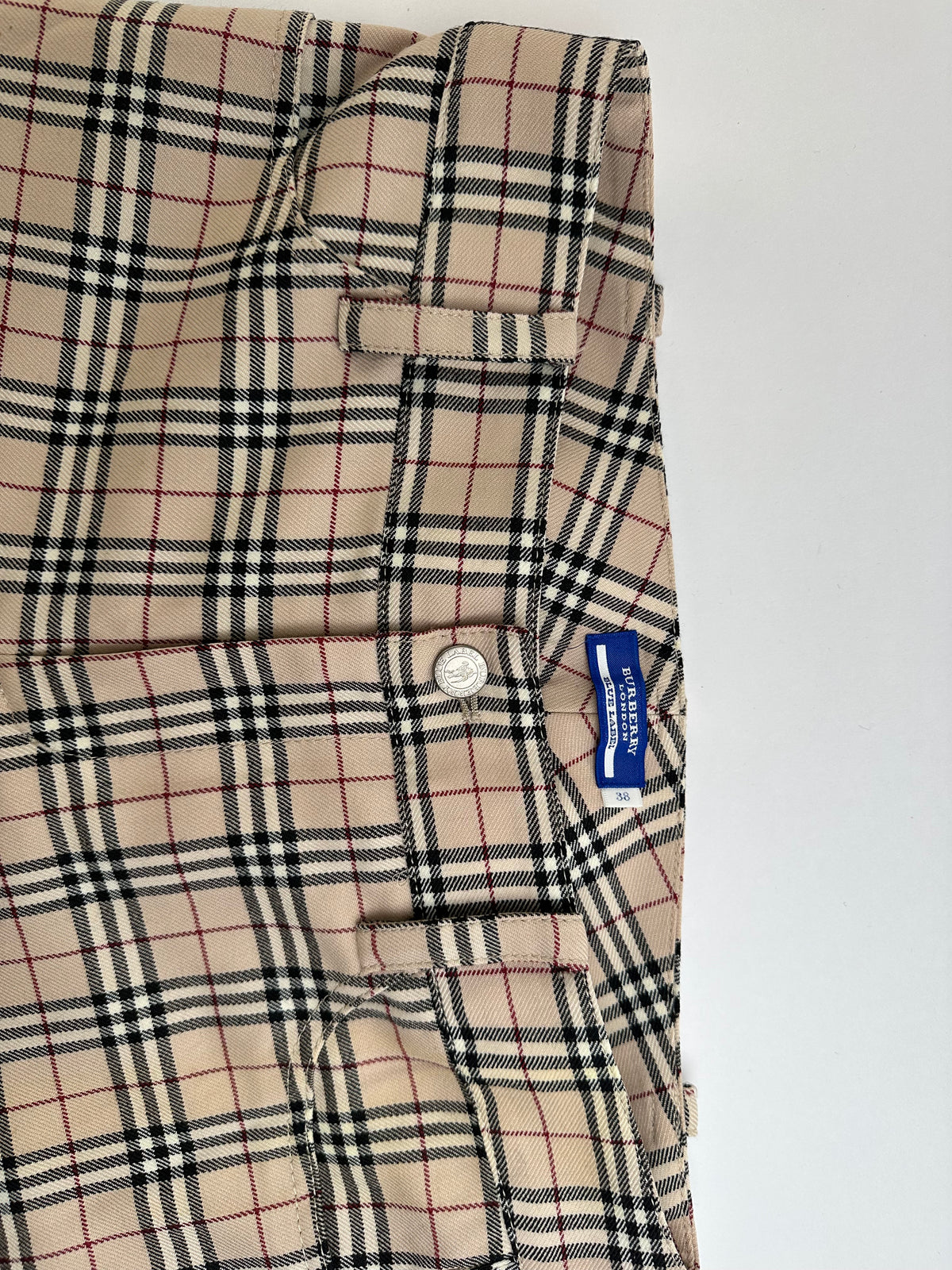 Vintage Burberry Blue Label Nova Check Flared Trousers Early 2000s M