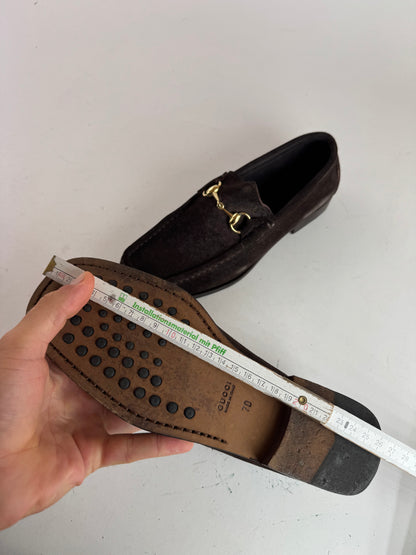 Vintage Gucci Suede Horsebit loafer Brown 7D