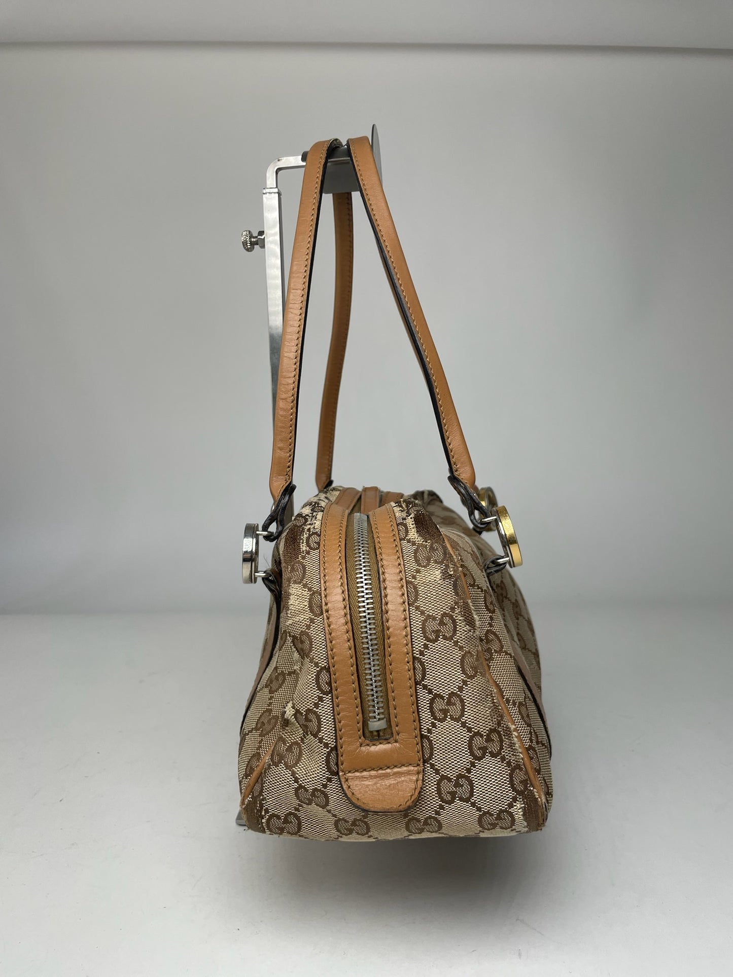 Vintage Gucci Monogram Bag Beige Brown