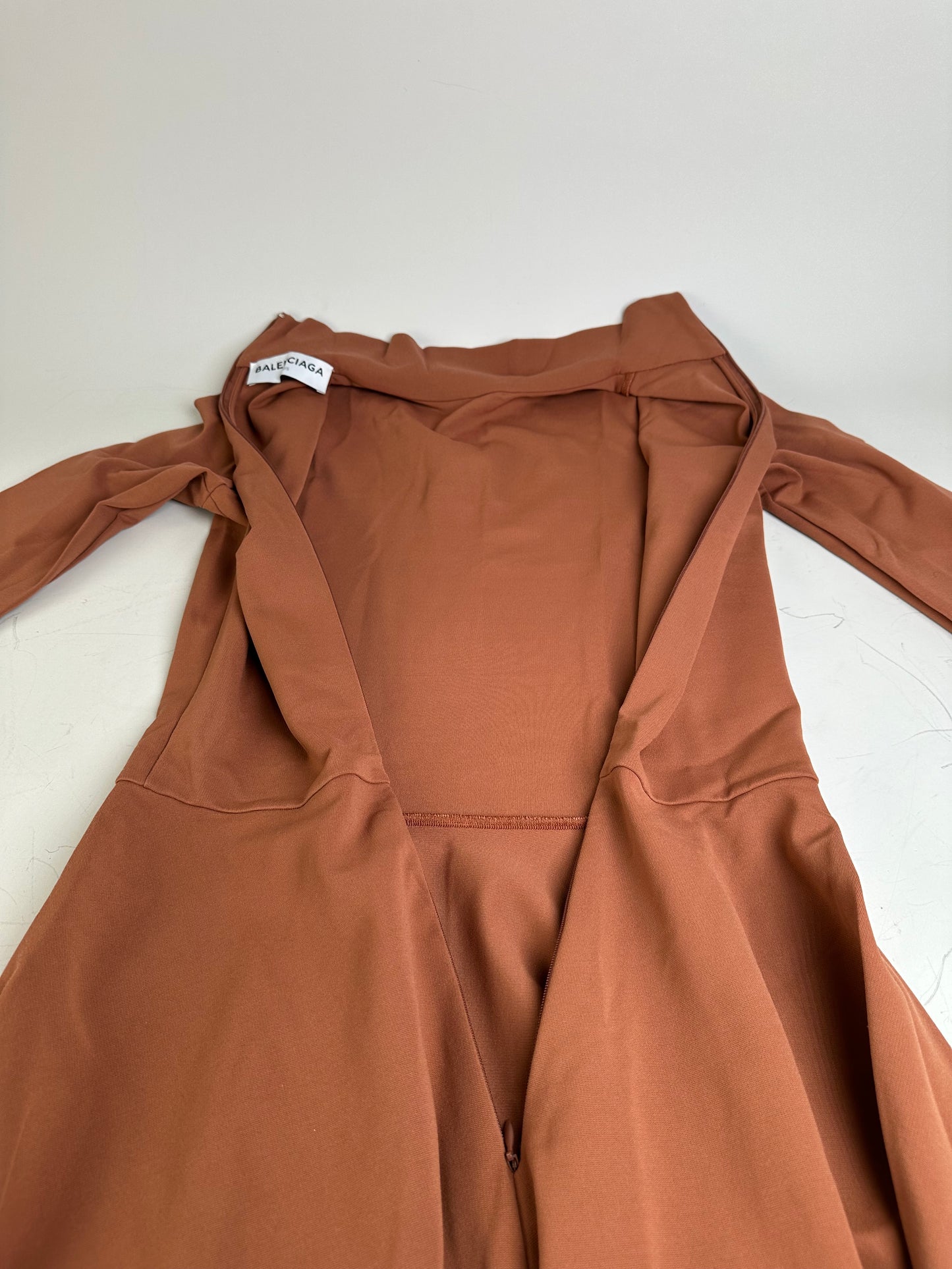 Vintage Balenciaga Viscose Blend Dress Rust S