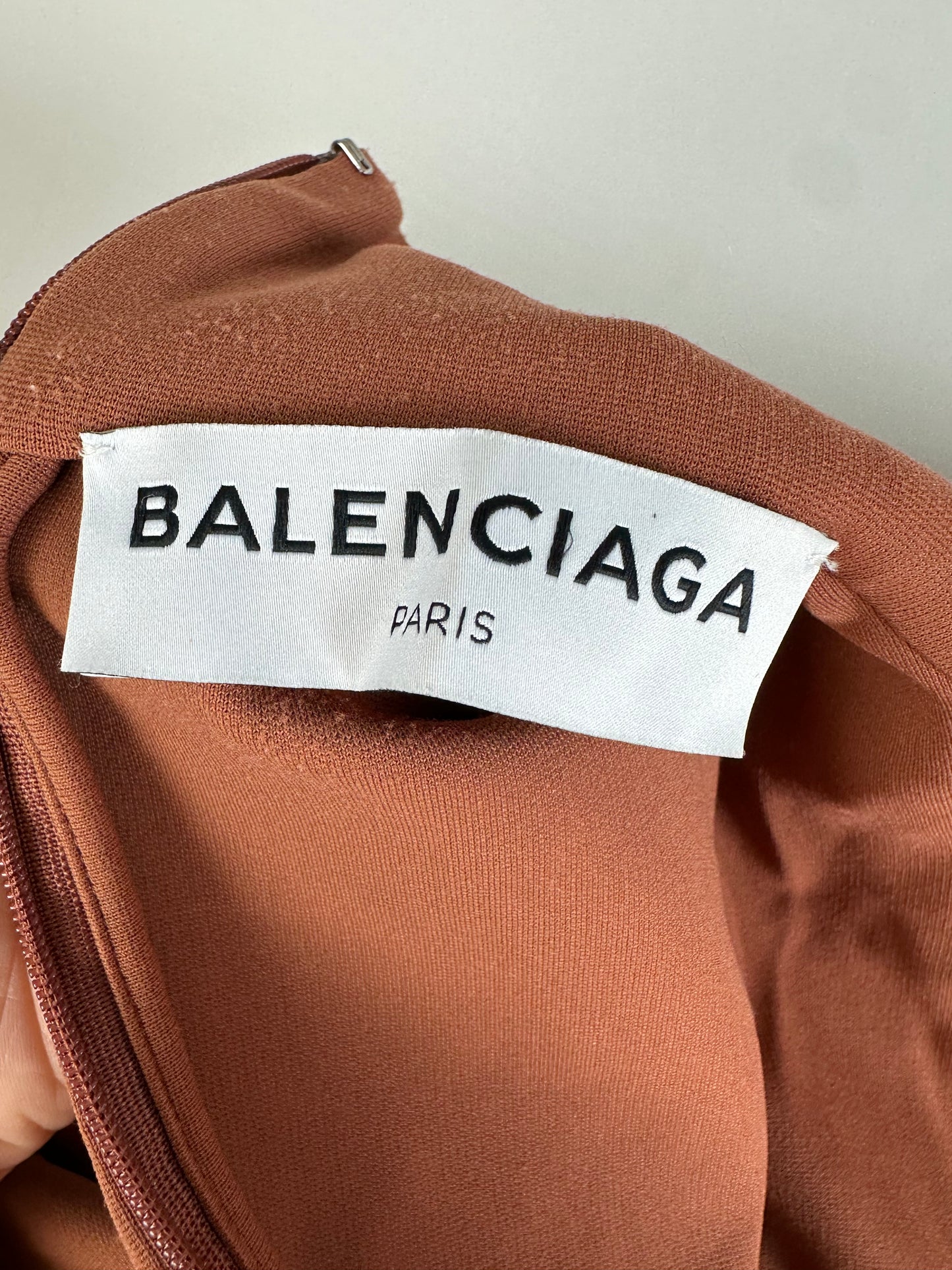 Vintage Balenciaga Viscose Blend Dress Rust S