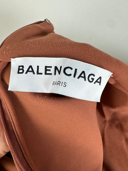 Vintage Balenciaga Viscose Blend Dress Rust S