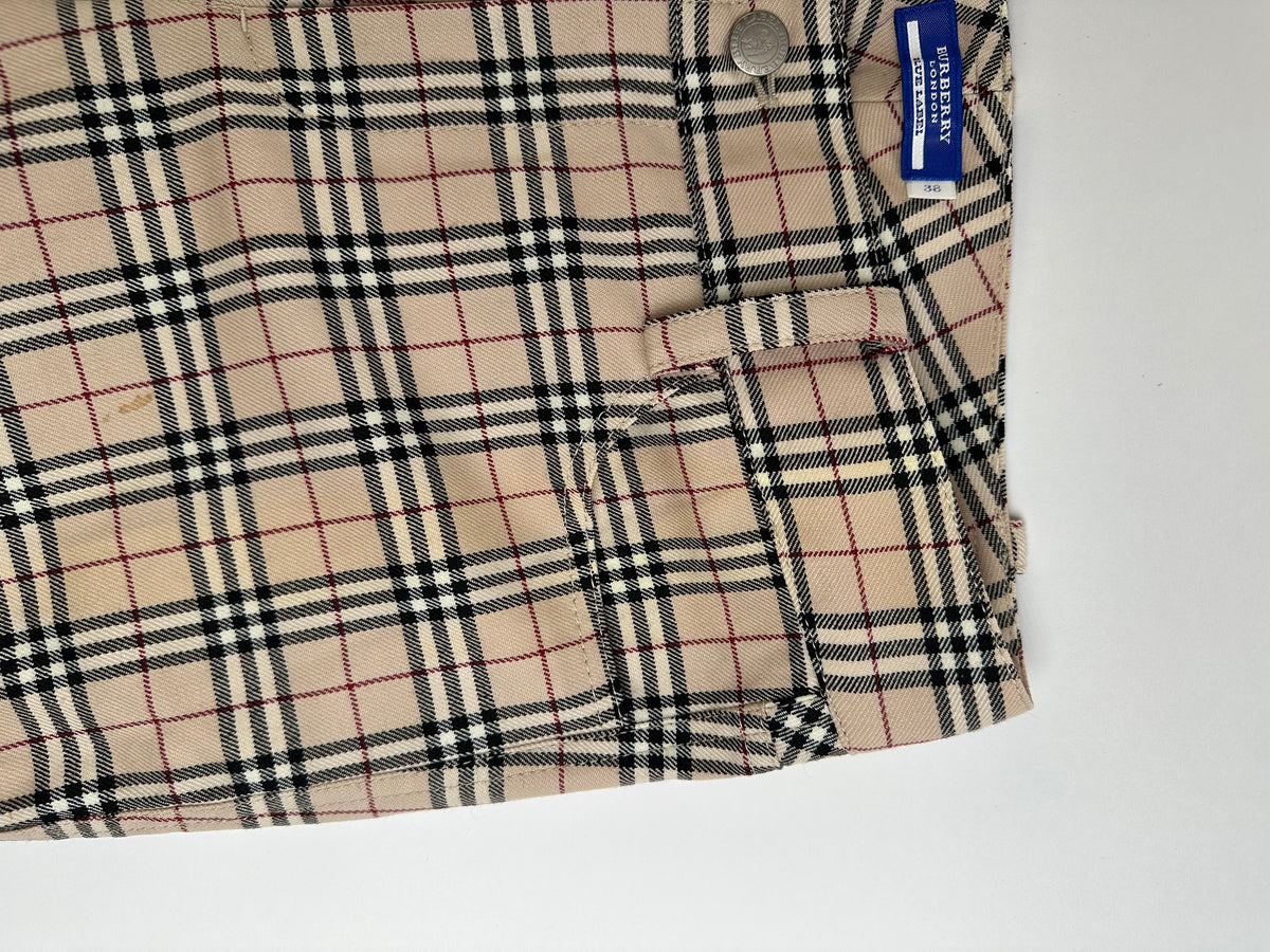 Vintage Burberry Blue Label Nova Check Flared Trousers Early 2000s M