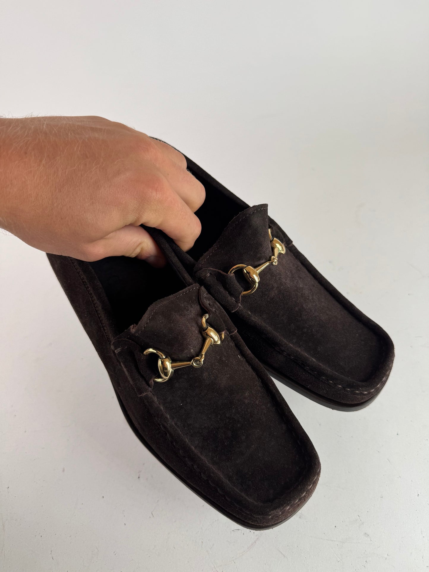Vintage Gucci Suede Horsebit loafer Brown 7D