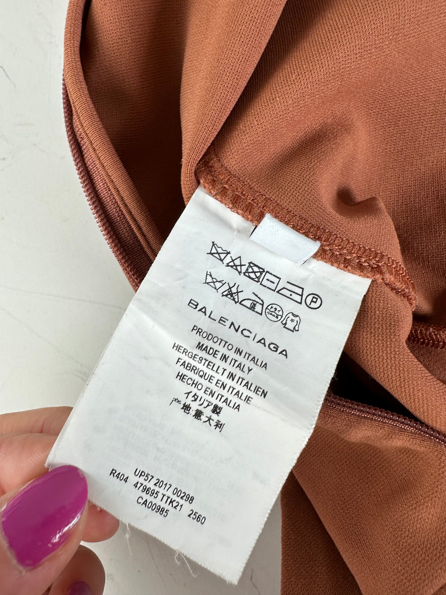 Vintage Balenciaga Viscose Blend Dress Rust S