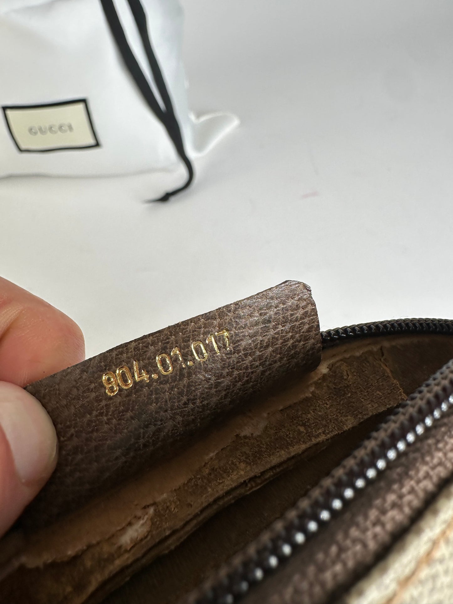 Vintage Gucci GG Supreme Canvas Mini Pouch Beige Brown