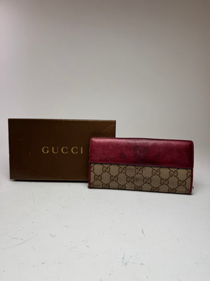 Vintage Gucci Monogram wallet beige purple