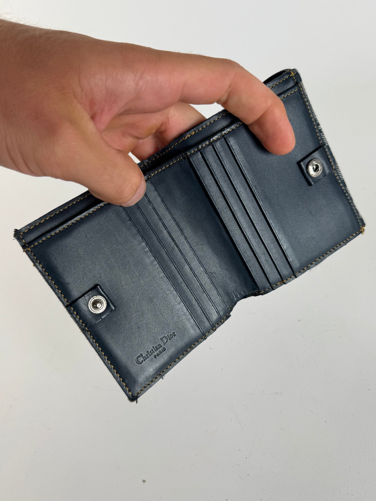 Vintage Dior Saddle Oblique Monogram Wallet gray Black