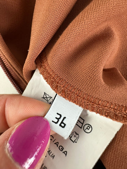Vintage Balenciaga Viscose Blend Dress Rust S