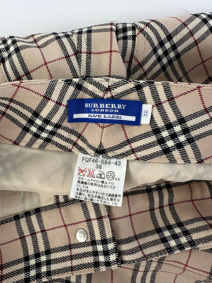 Vintage Burberry Blue Label Nova Check Flared Trousers Early 2000s M