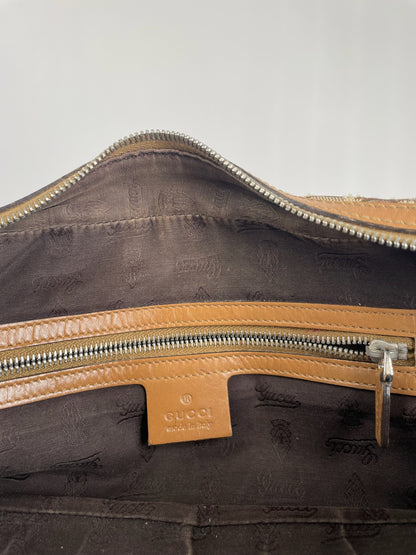 Vintage Gucci Monogram Bag Beige Brown
