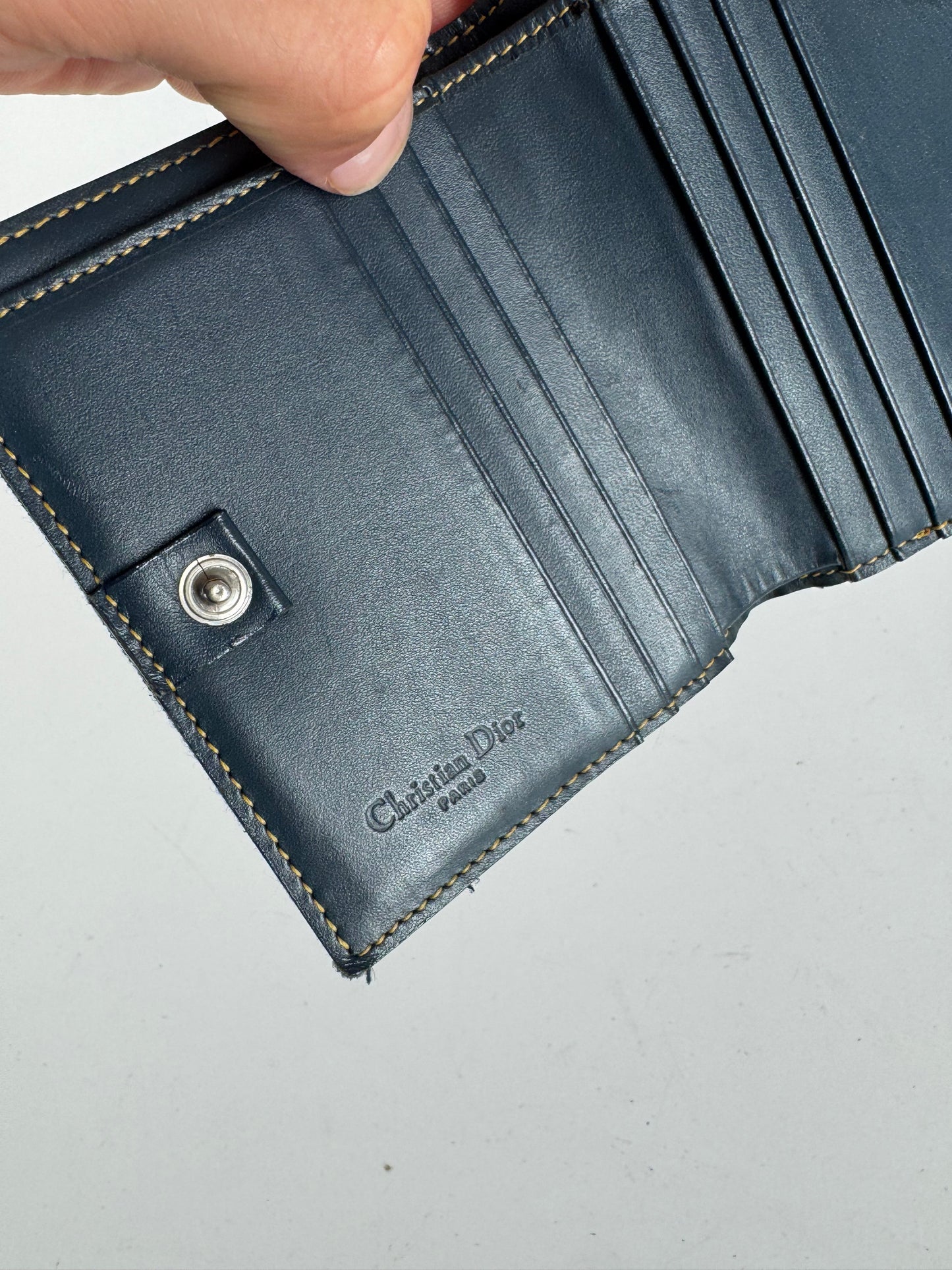 Vintage Dior Saddle Oblique Monogram Wallet gray Black