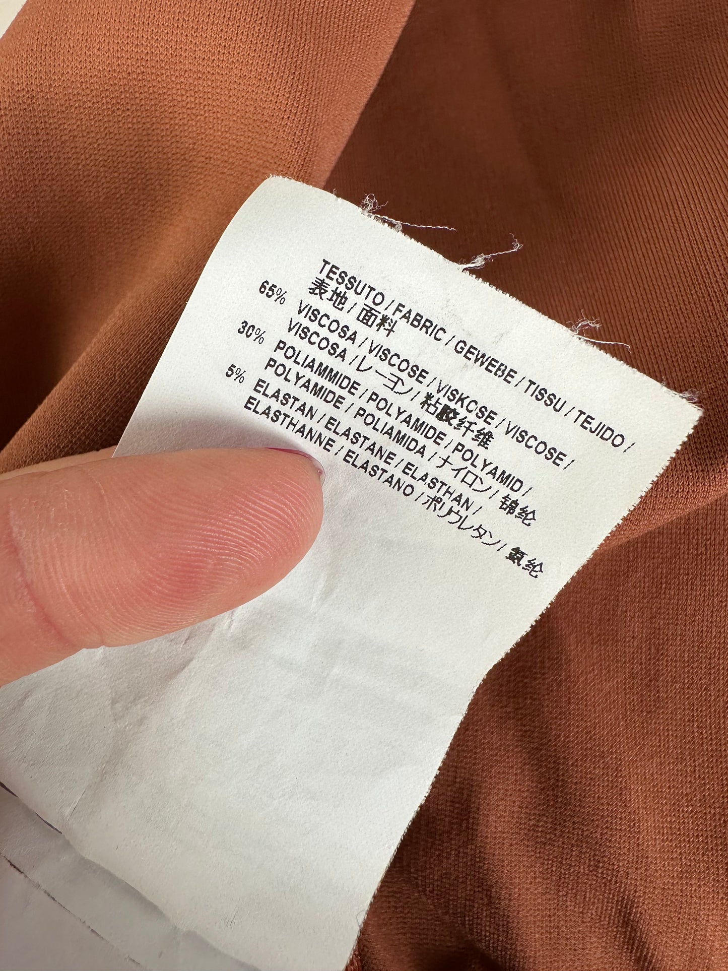 Vintage Balenciaga Viscose Blend Dress Rust S