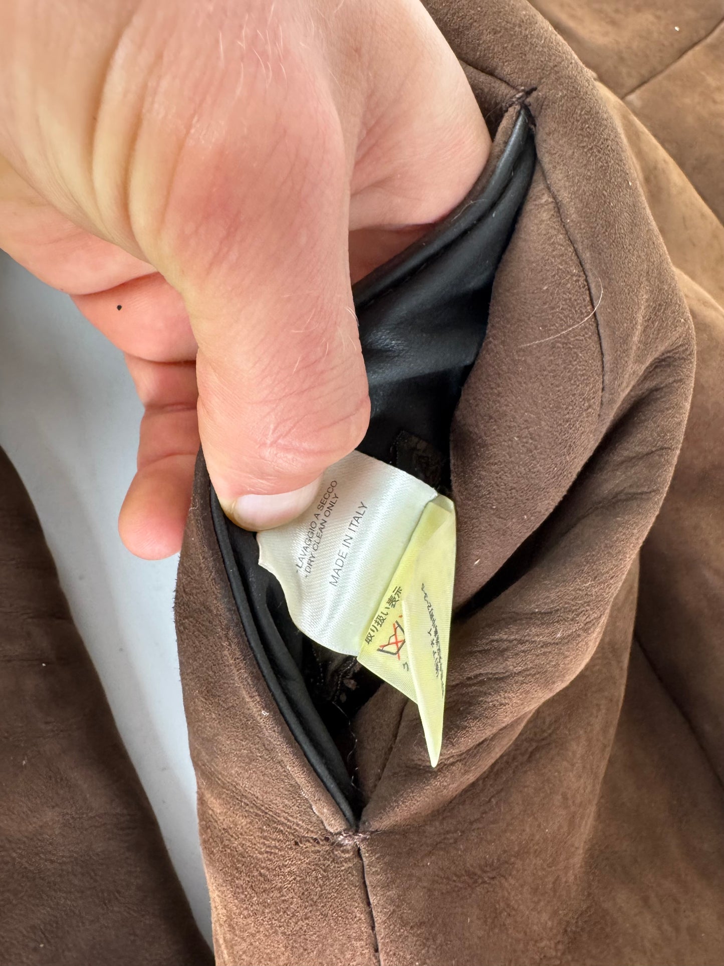 Vintage Bottega Veneta Leather Fur Coat brown 36/S