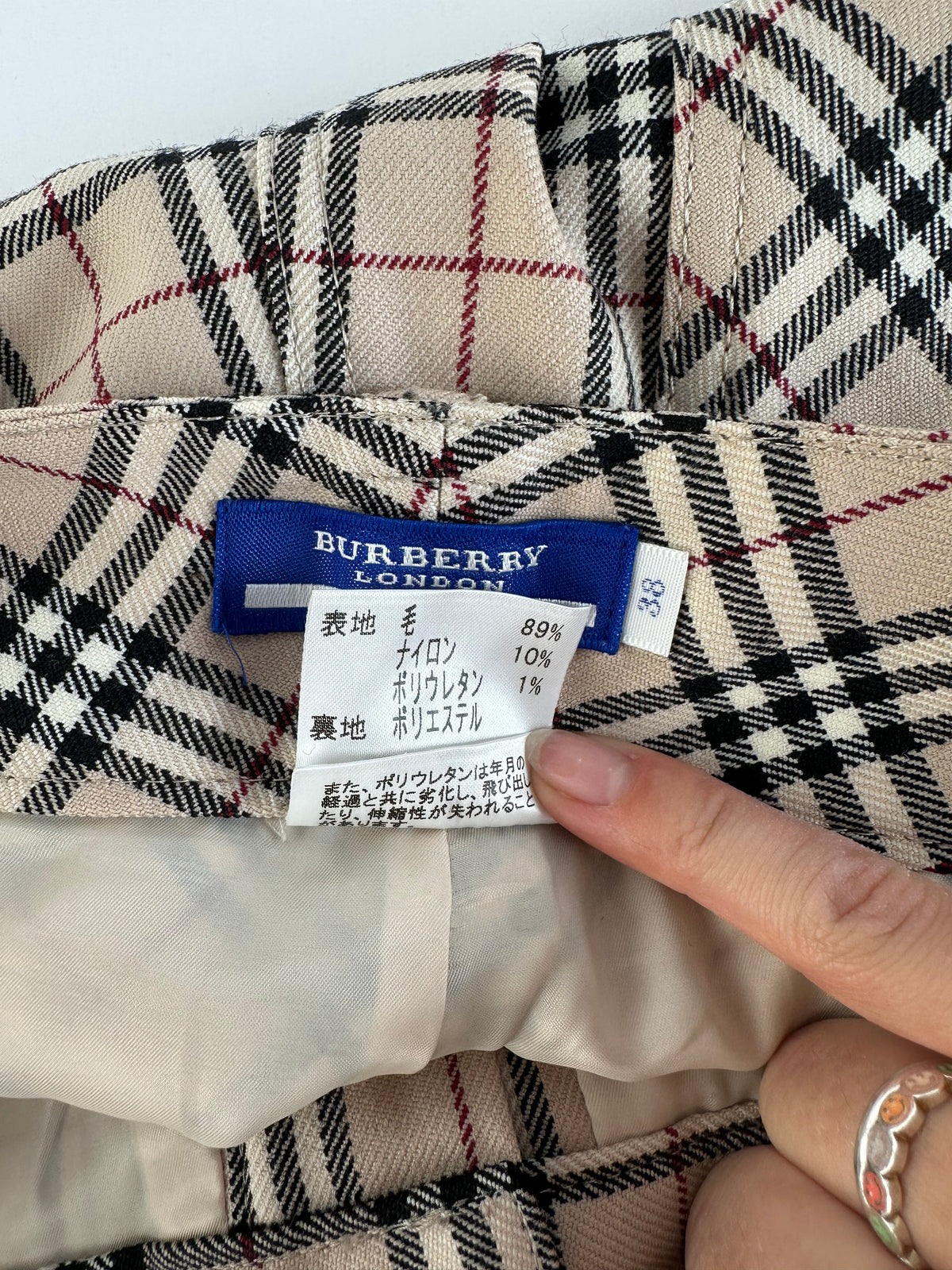 Vintage Burberry Blue Label Nova Check Flared Trousers Early 2000s M