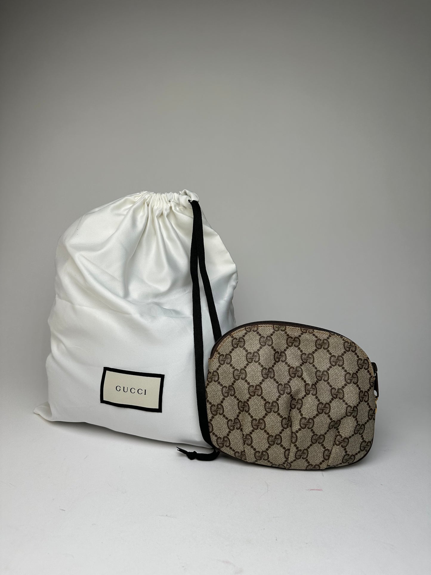 Vintage Gucci GG Supreme Canvas Mini Pouch Beige Brown