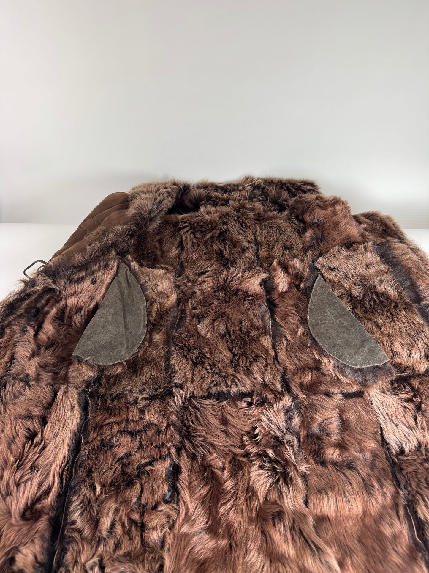 Vintage Bottega Veneta Leather Fur Coat brown 36/S