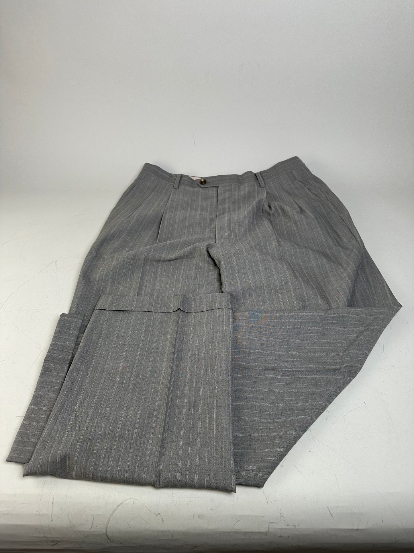 Vintage Dior Men’s Wool Blend Blazer Light Grey Stripe XL