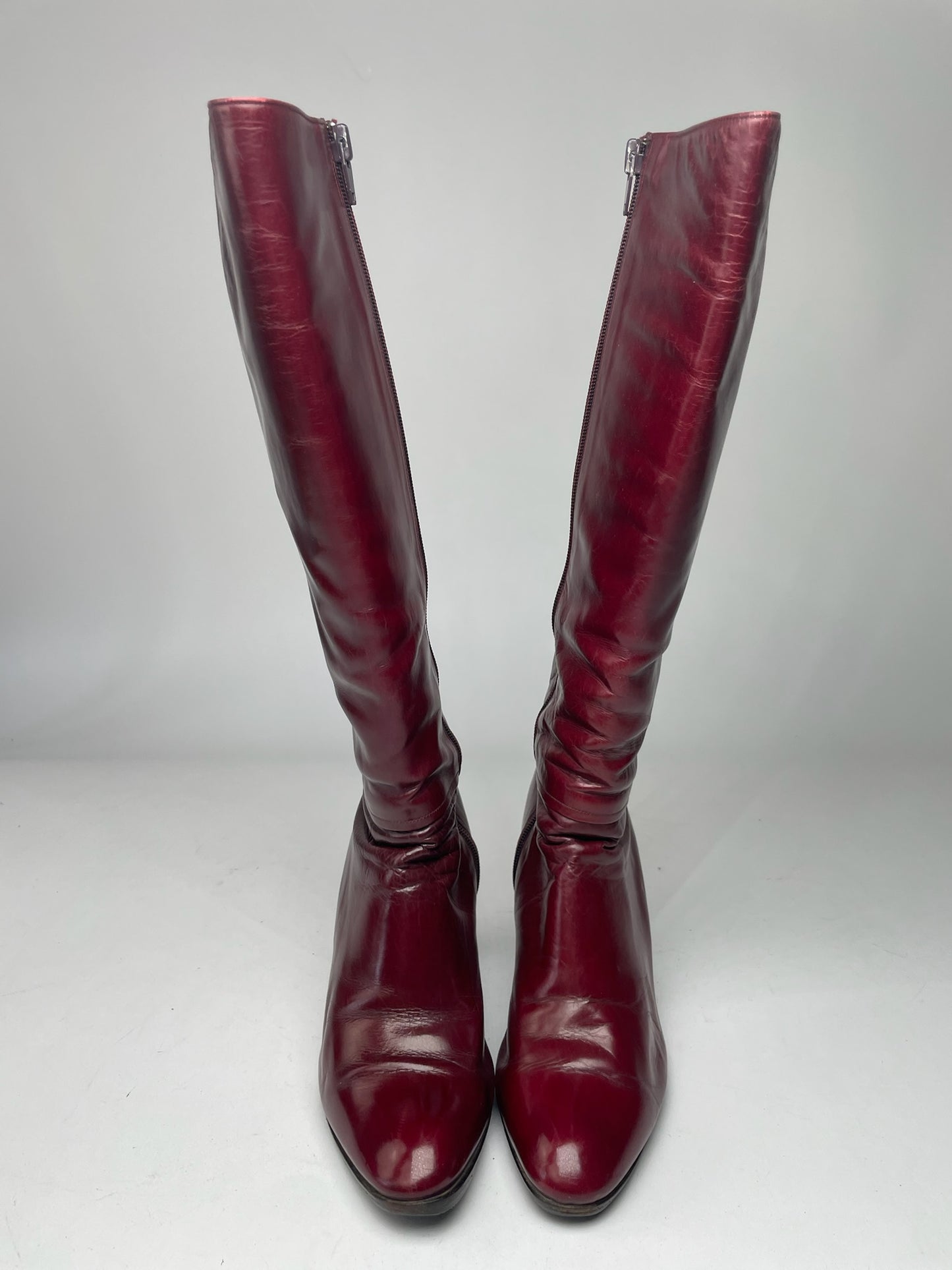 Vintage Dior Heeled Boots Patent Leather Purple