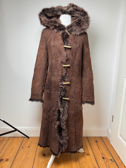 Vintage Bottega Veneta Leather Fur Coat brown 36/S
