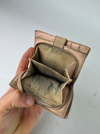 Vintage Bottega Veneta Intrecciato Leather Wallet Pink