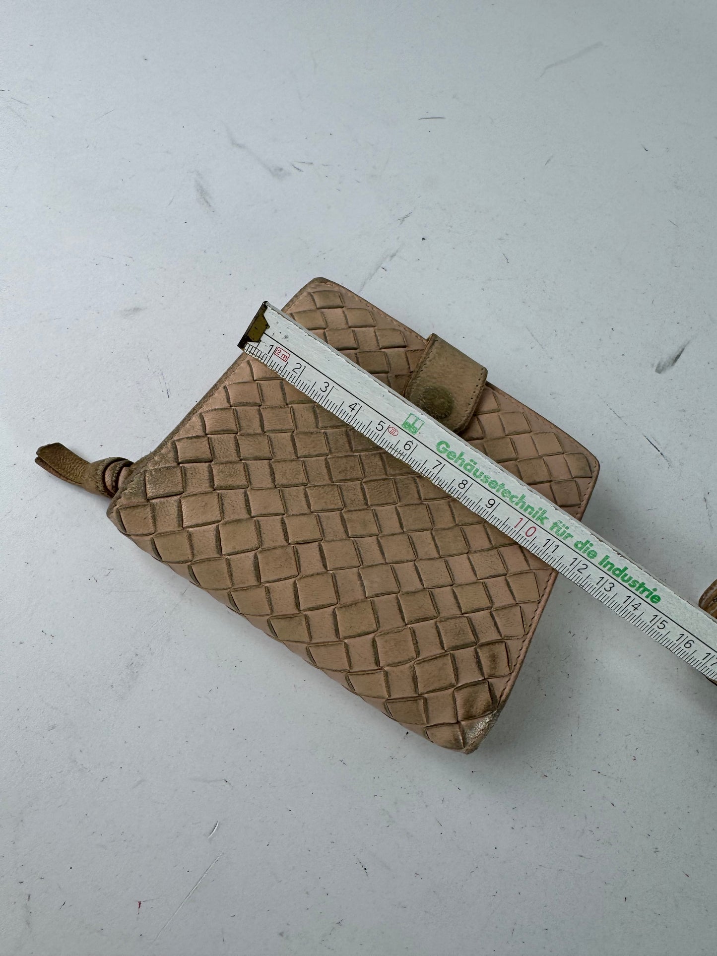 Vintage Bottega Veneta Intrecciato Leather Wallet Pink