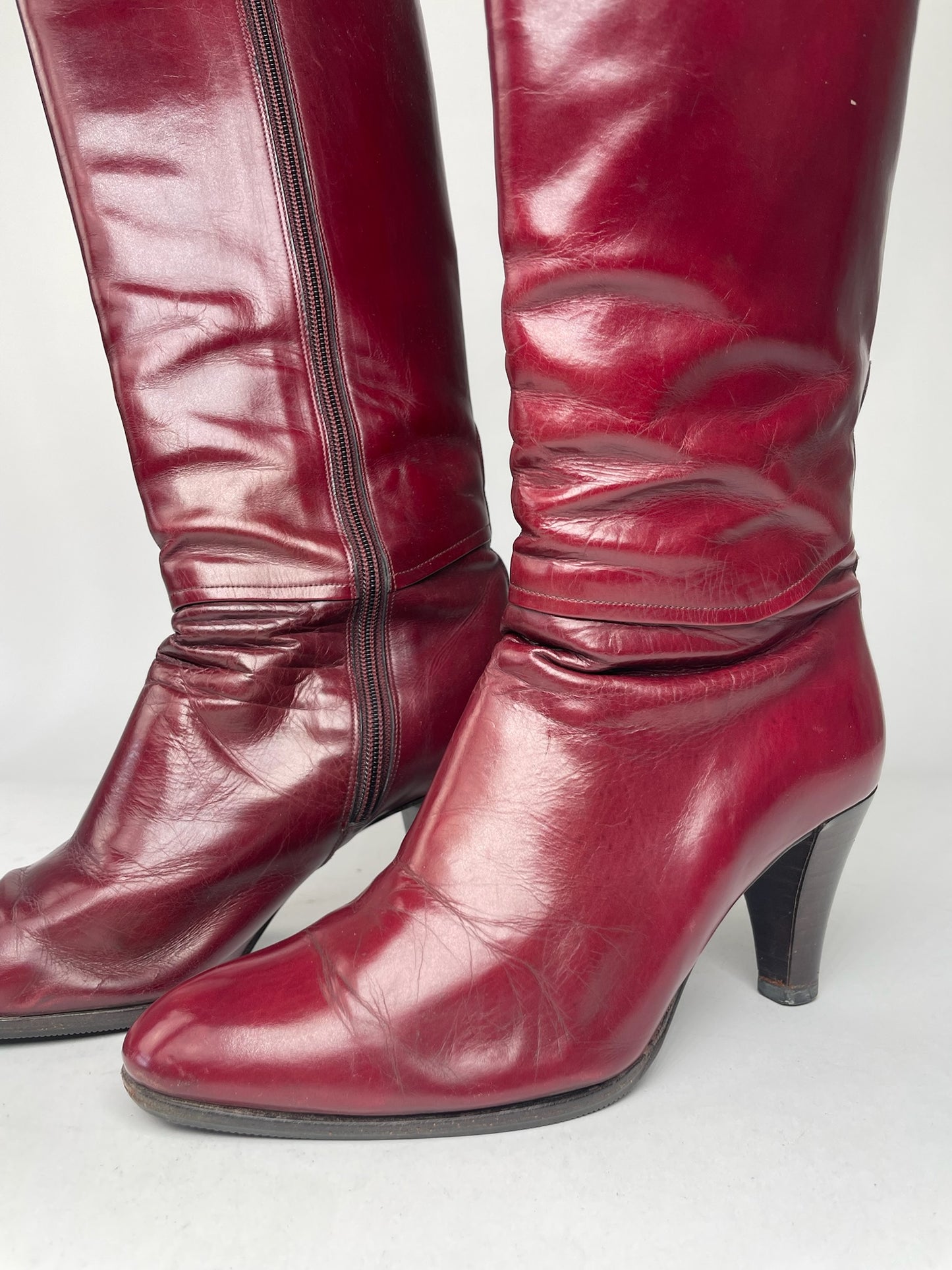 Vintage Dior Heeled Boots Patent Leather Purple