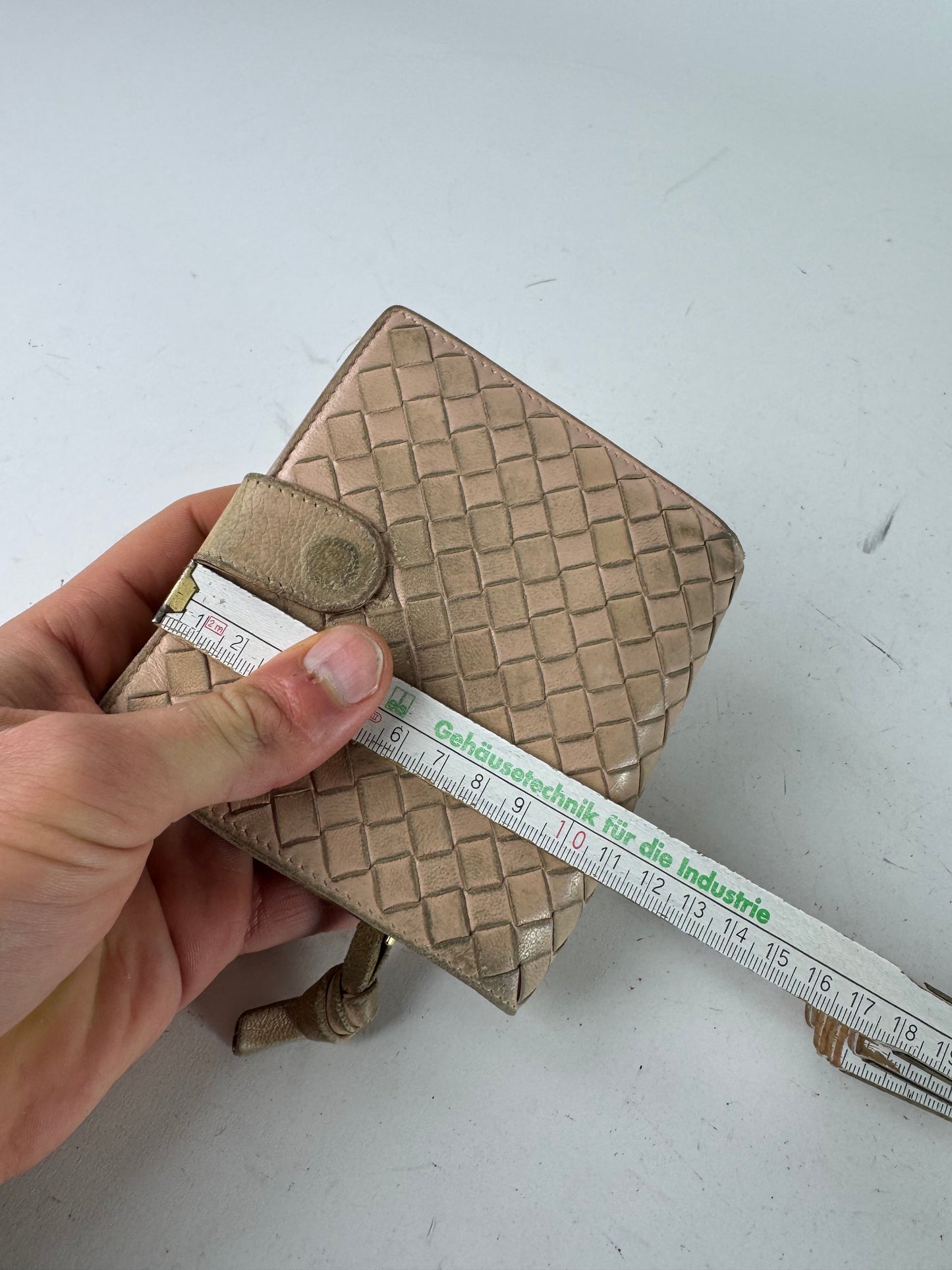 Vintage Bottega Veneta Intrecciato Leather Wallet Pink