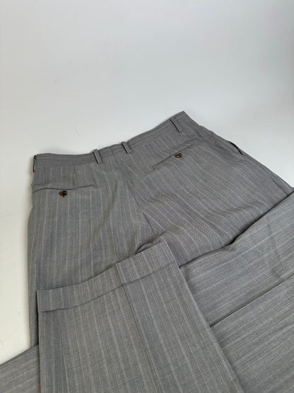 Vintage Dior Men’s Wool Blend Blazer Light Grey Stripe XL