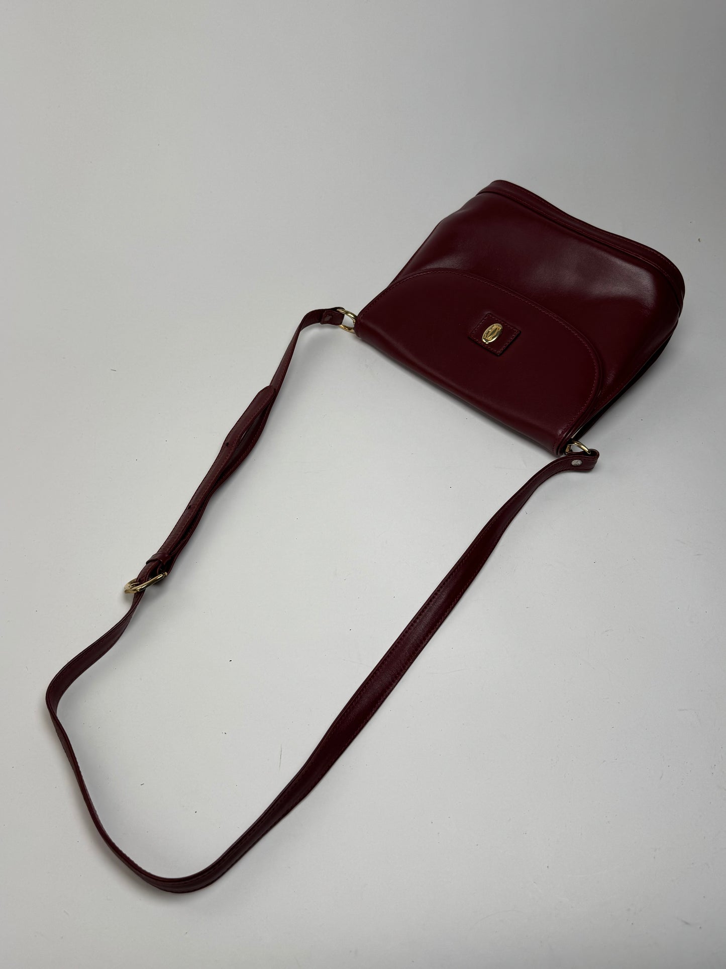 Vintage Cartier leather bag Burgundy
