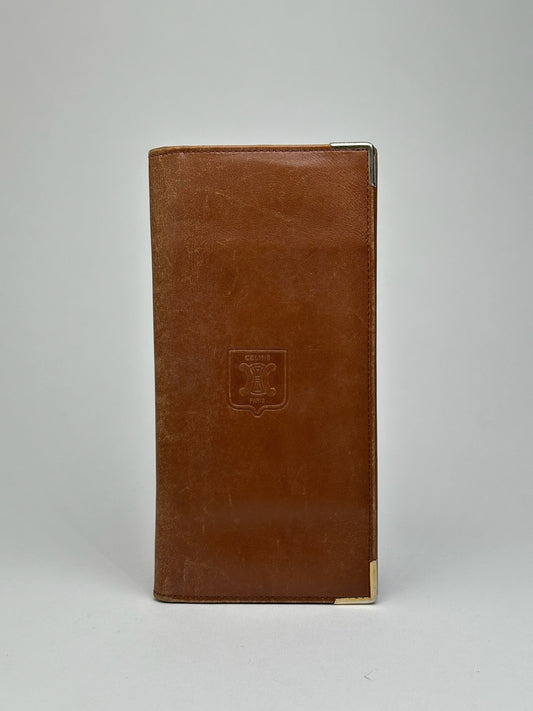 Vintage Celine Paris Leather ID Card Holder Brown