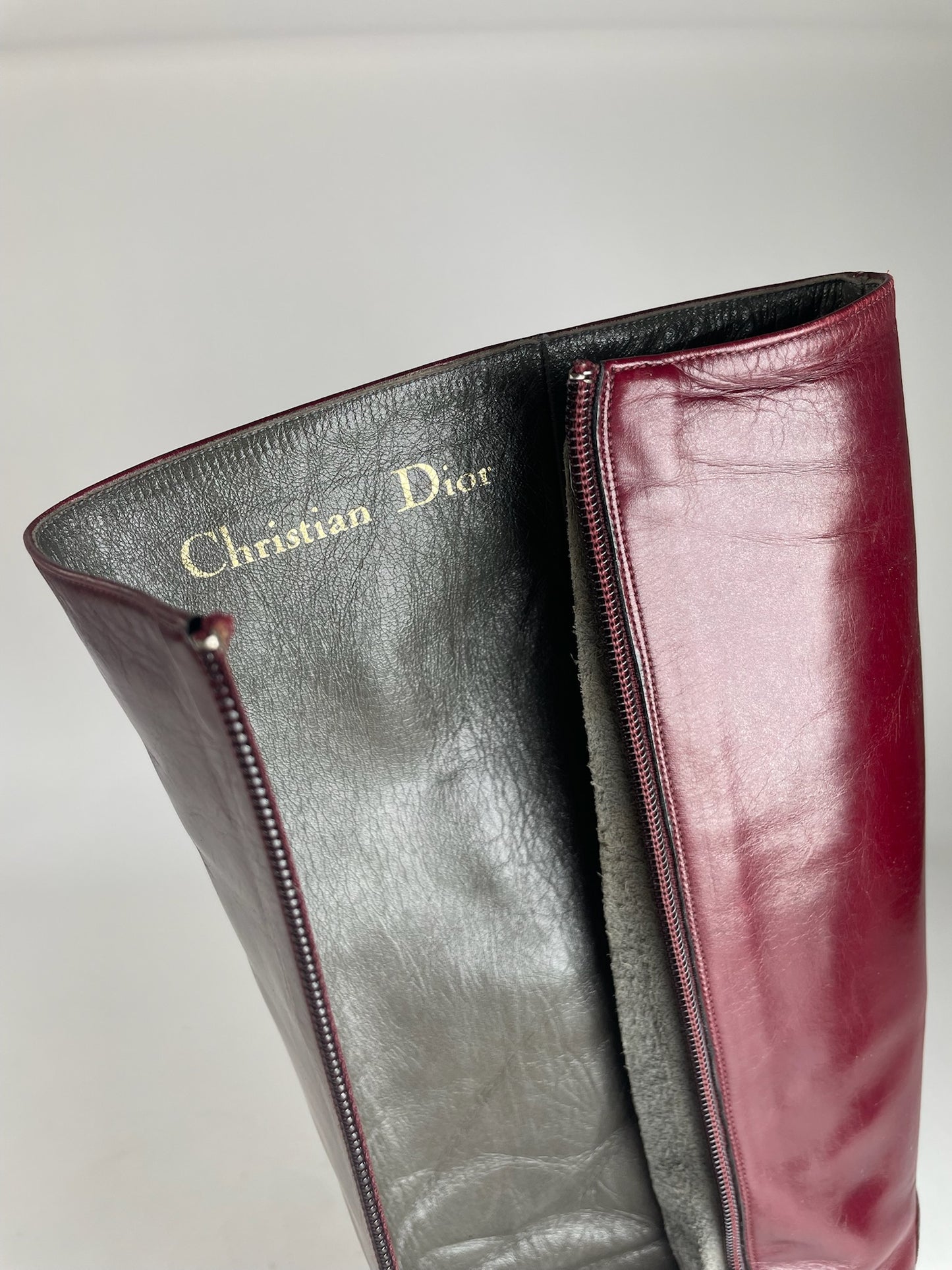 Vintage Dior Heeled Boots Patent Leather Purple