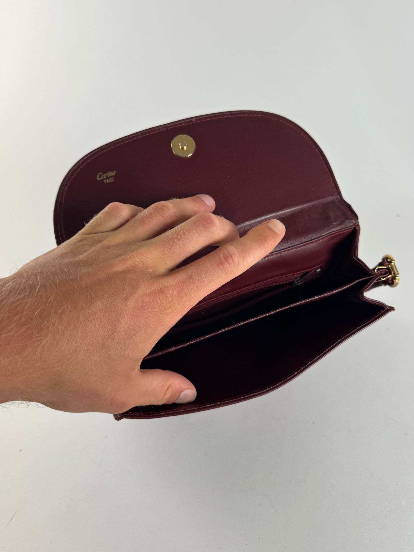 Vintage Cartier leather bag Burgundy
