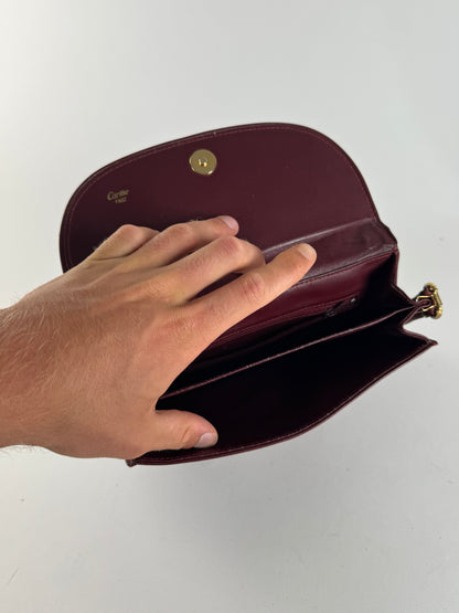 Vintage Cartier leather bag Burgundy