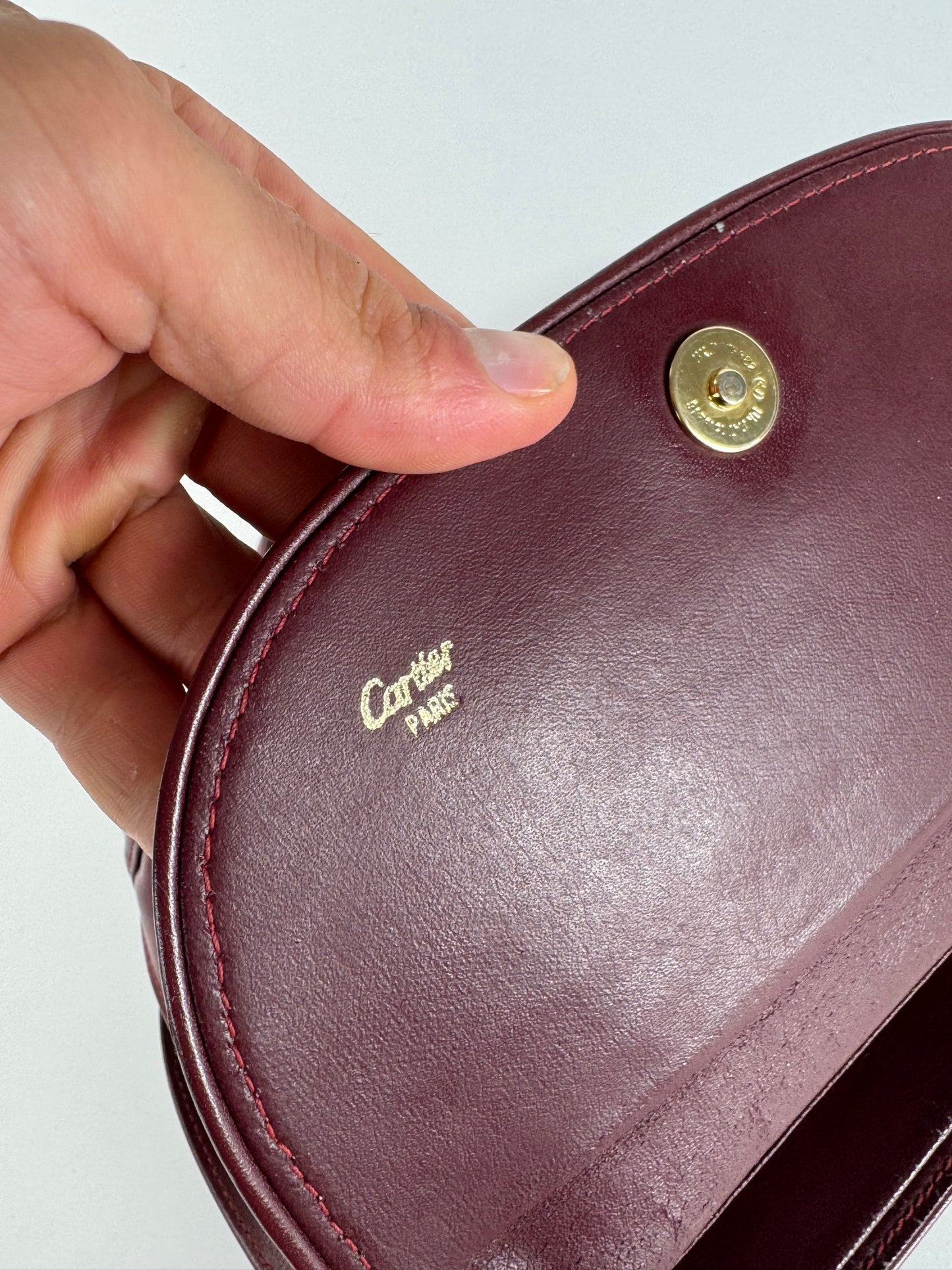 Vintage Cartier leather bag Burgundy
