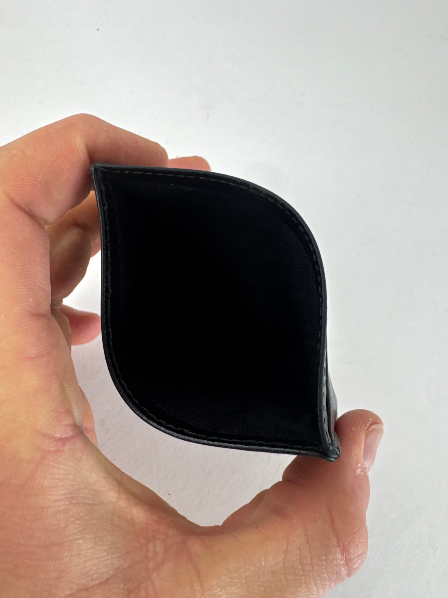 Vintage Prada Triangle Saffiano Leather Card Holder Black