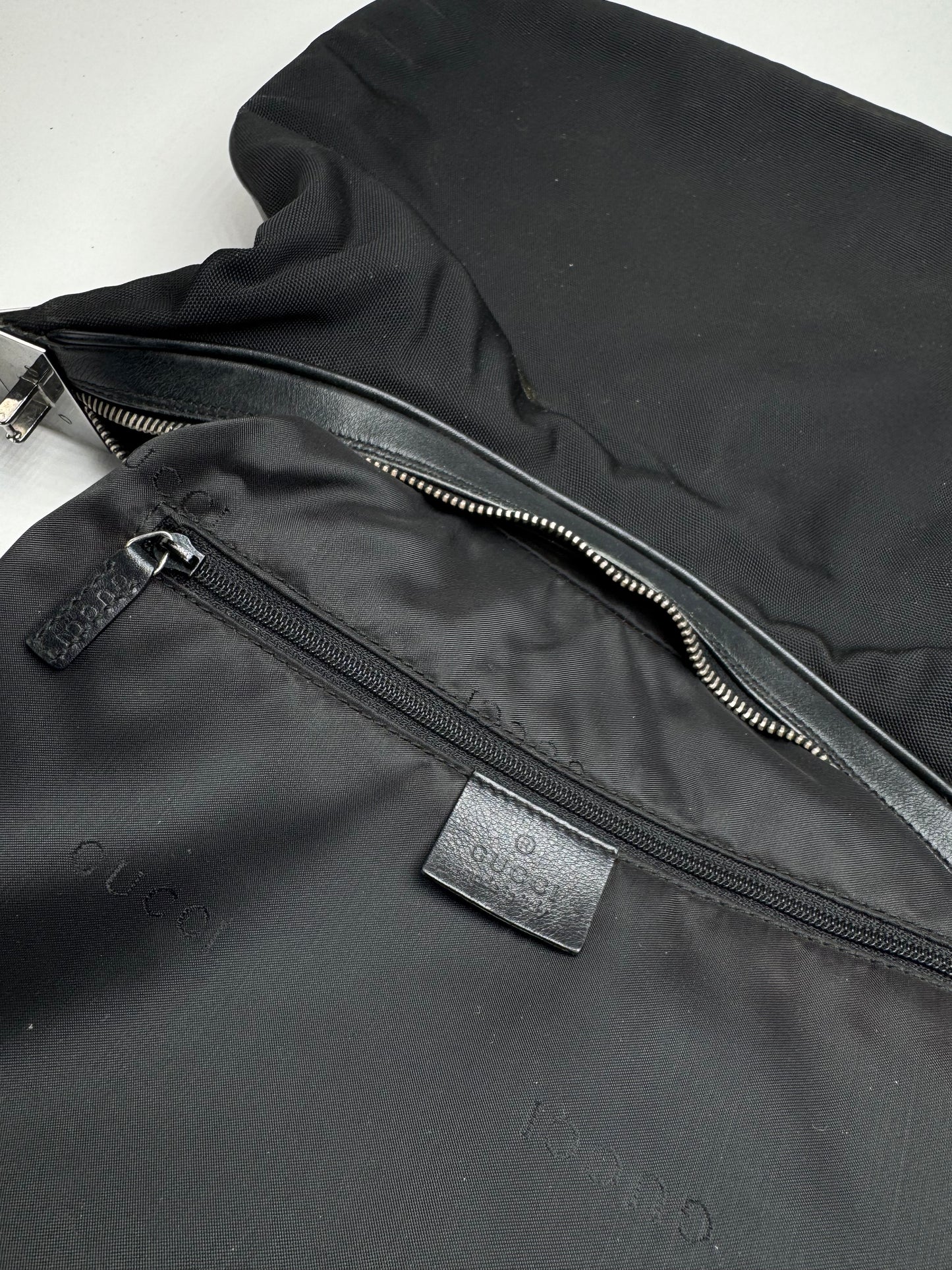 Sac à main vintage Gucci Tom Ford 2Way en toile et cuir noir