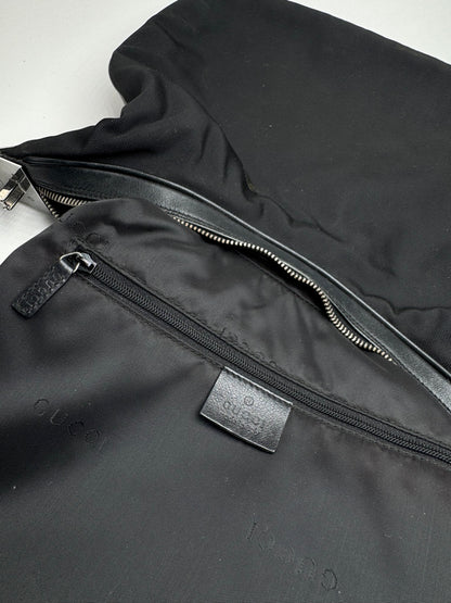 Sac à main vintage Gucci Tom Ford 2Way en toile et cuir noir