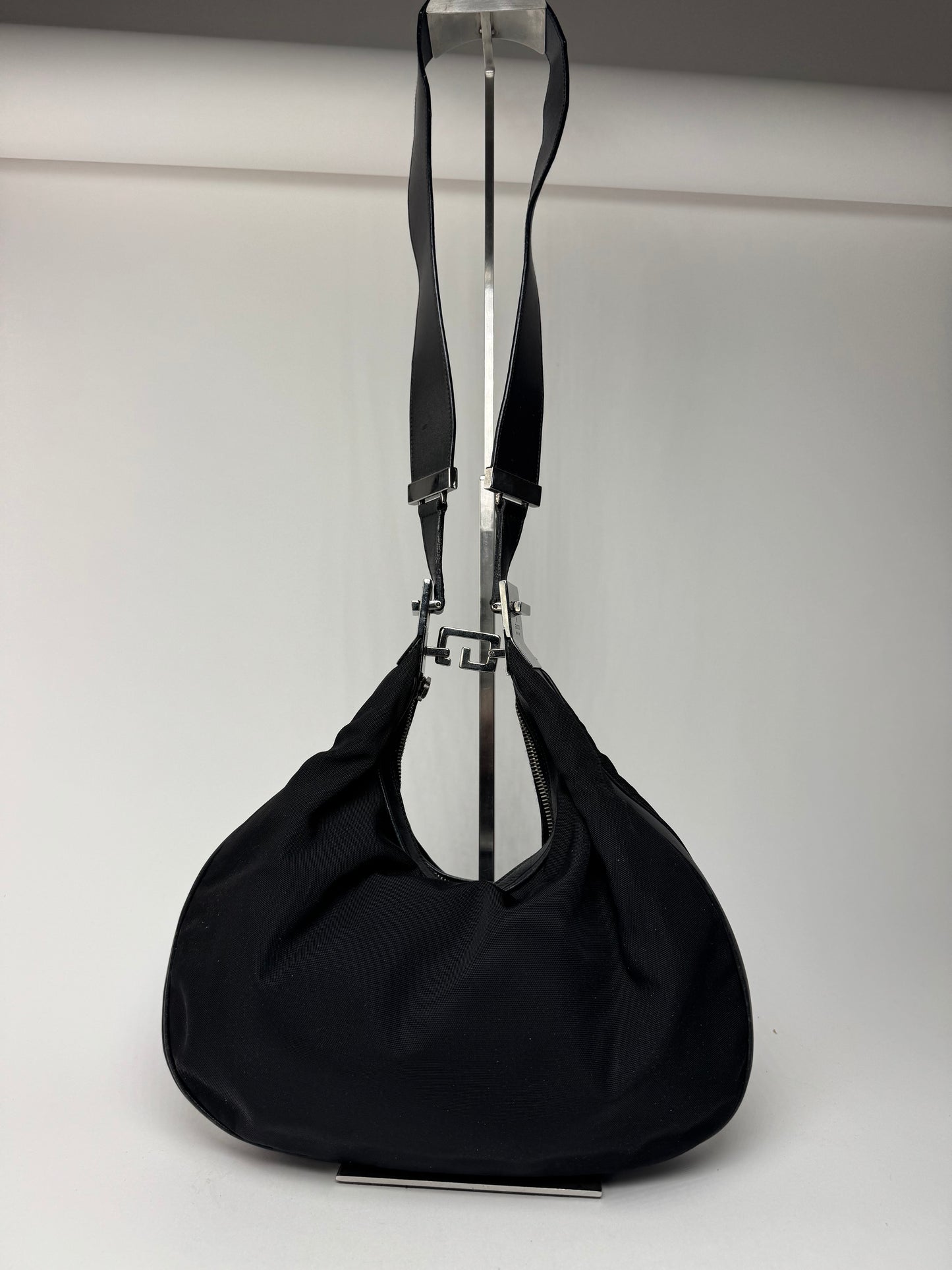 Sac à main vintage Gucci Tom Ford 2Way en toile et cuir noir