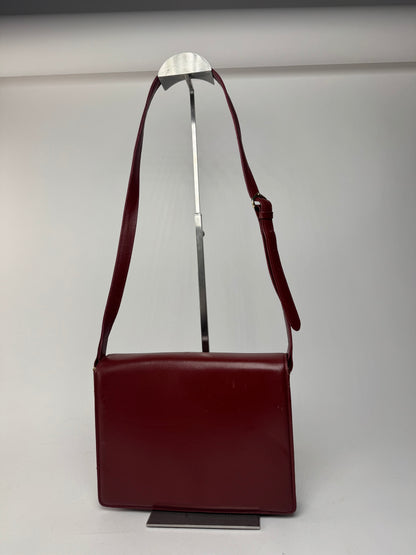 Vintage Cartier Crossbody Leather Bag Burgundy