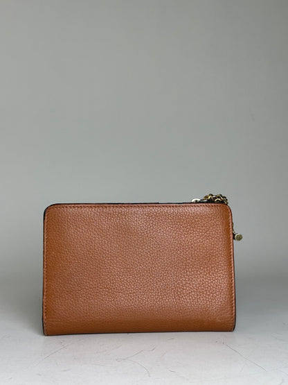 Vintage Chloe Pebbled Leather Wallet Tan Gold
