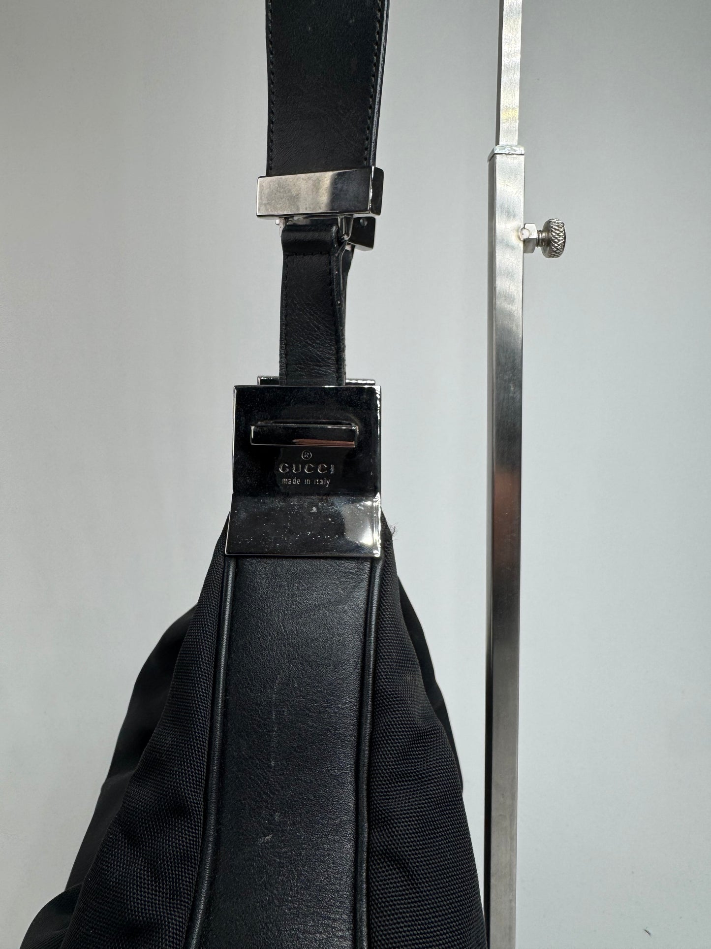 Sac à main vintage Gucci Tom Ford 2Way en toile et cuir noir