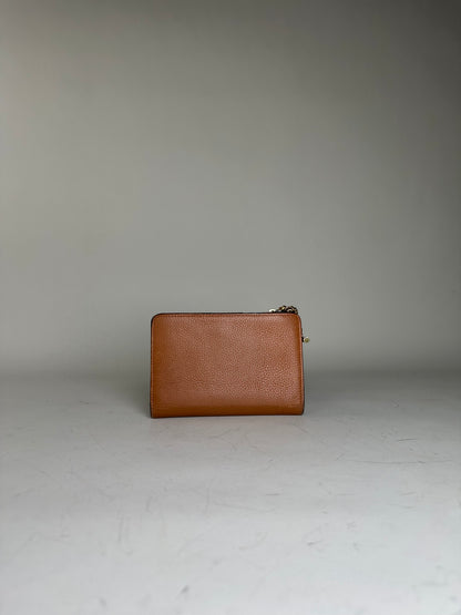 Vintage Chloe Pebbled Leather Wallet Tan Gold