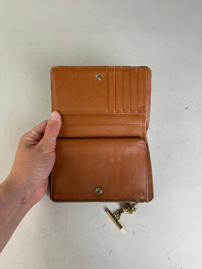 Vintage Chloe Pebbled Leather Wallet Tan Gold