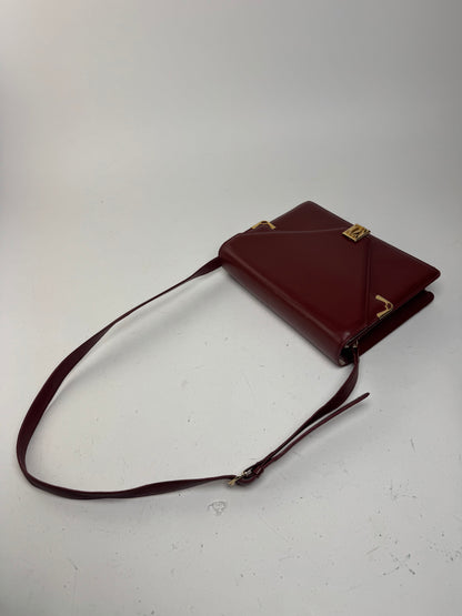 Vintage Cartier Crossbody Leather Bag Burgundy