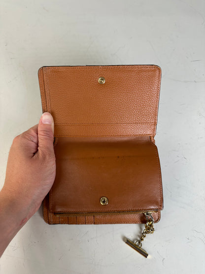 Vintage Chloe Pebbled Leather Wallet Tan Gold