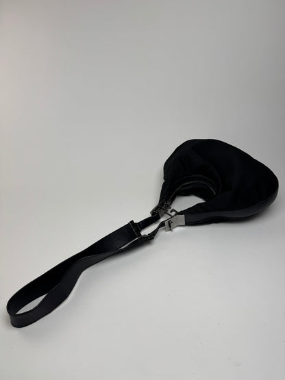 Sac à main vintage Gucci Tom Ford 2Way en toile et cuir noir