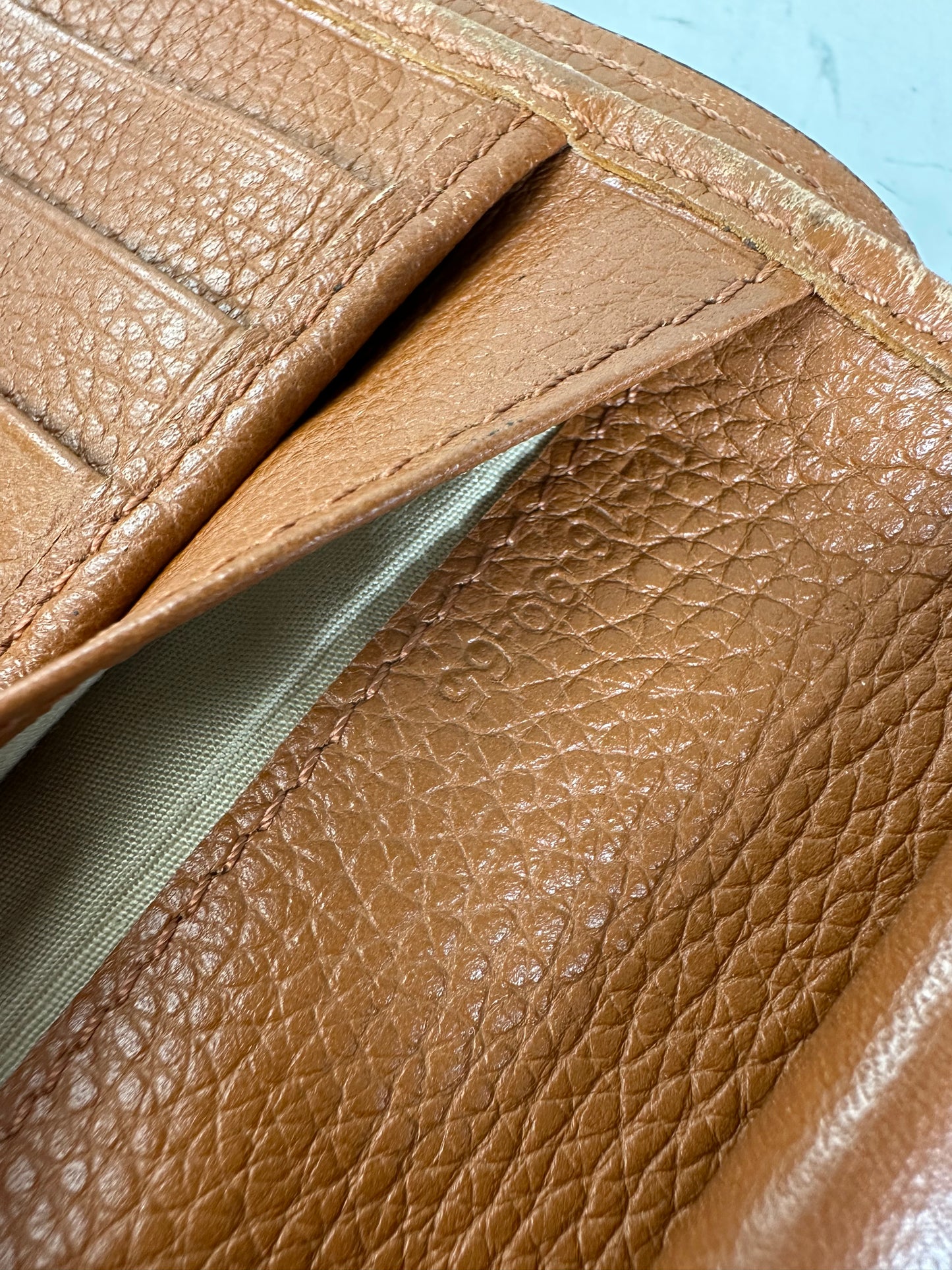 Vintage Chloe Pebbled Leather Wallet Tan Gold