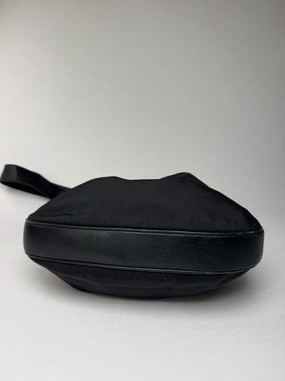 Sac à main vintage Gucci Tom Ford 2Way en toile et cuir noir