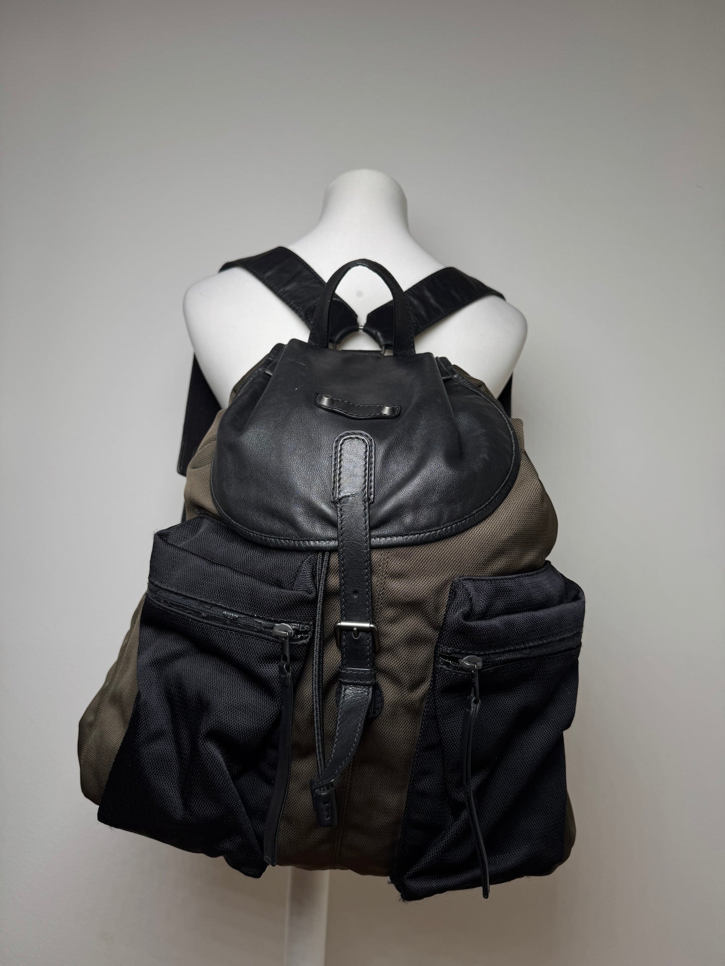 Vintage Balenciaga City Bag Backpack black kaki